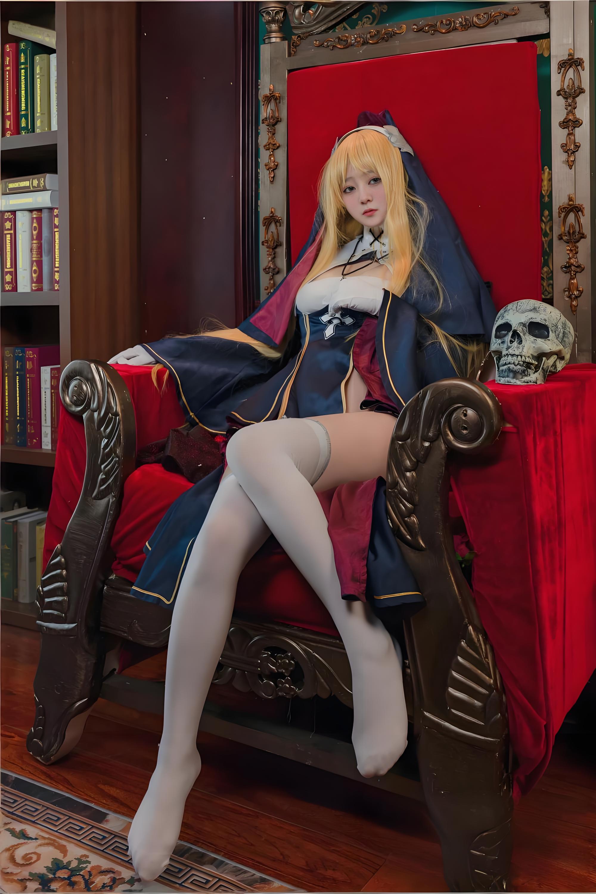 萌cosplay 坠入暗夜的圣洁诗篇Nun修女@木之本果